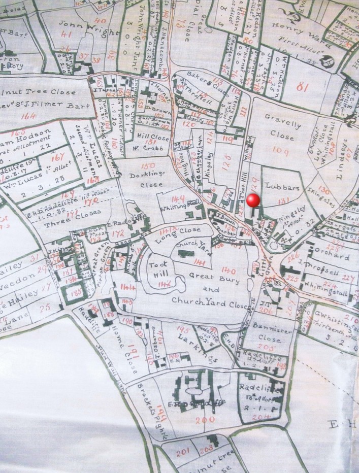 1818 Enclosure plan showing land ownership after land was exchanged.