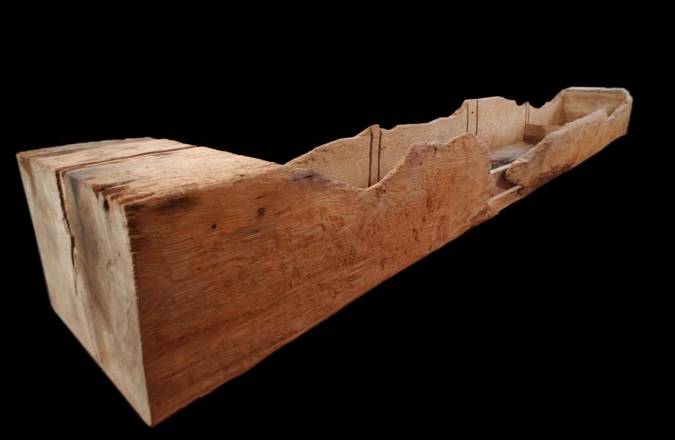 A salting trough which was a wooden box kept in the kitchen for salting meat or fish for preservation.
