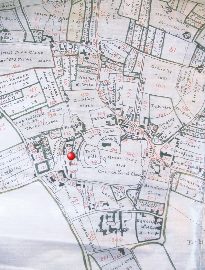 1818 Enclosure plan showing land ownership after land was exchanged.