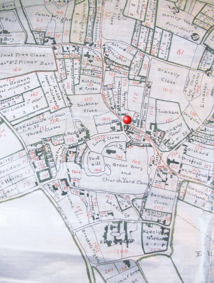 1818 Enclosure plan showing land ownership after land was exchanged.