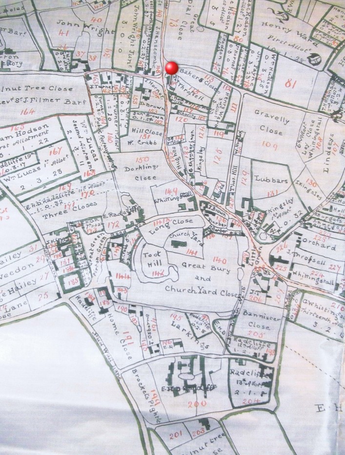 1818 Enclosure plan showing land ownership after land was exchanged.
