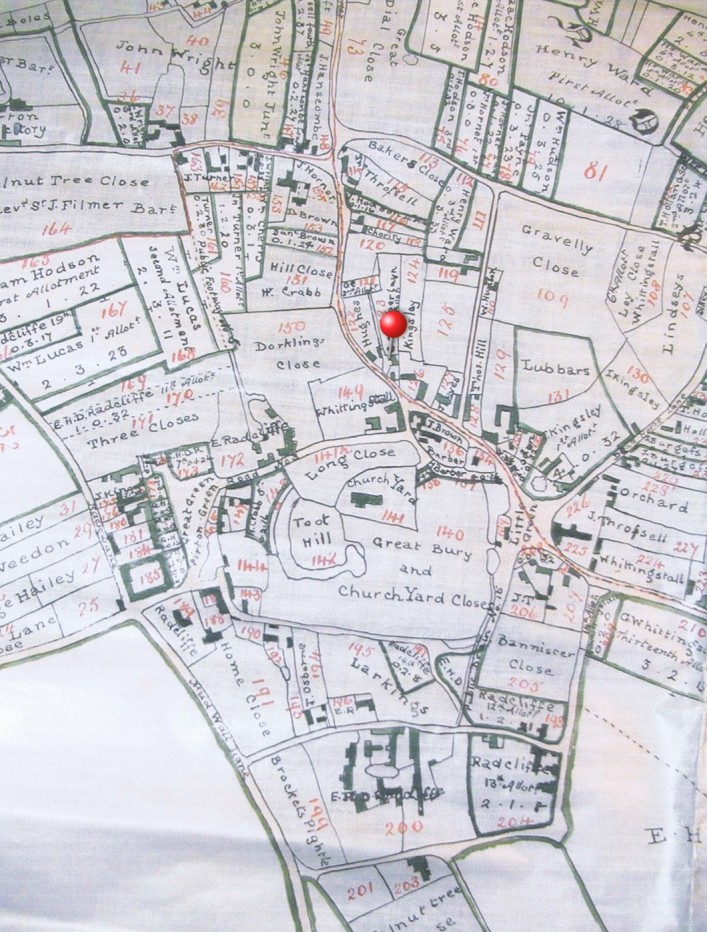 1818 Enclosure plan showing land ownership after land was exchanged.