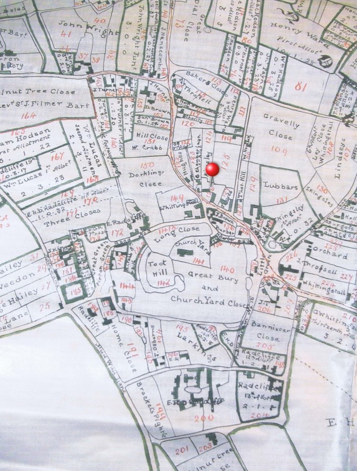 1818 Enclosure plan showing land ownership after land was exchanged.