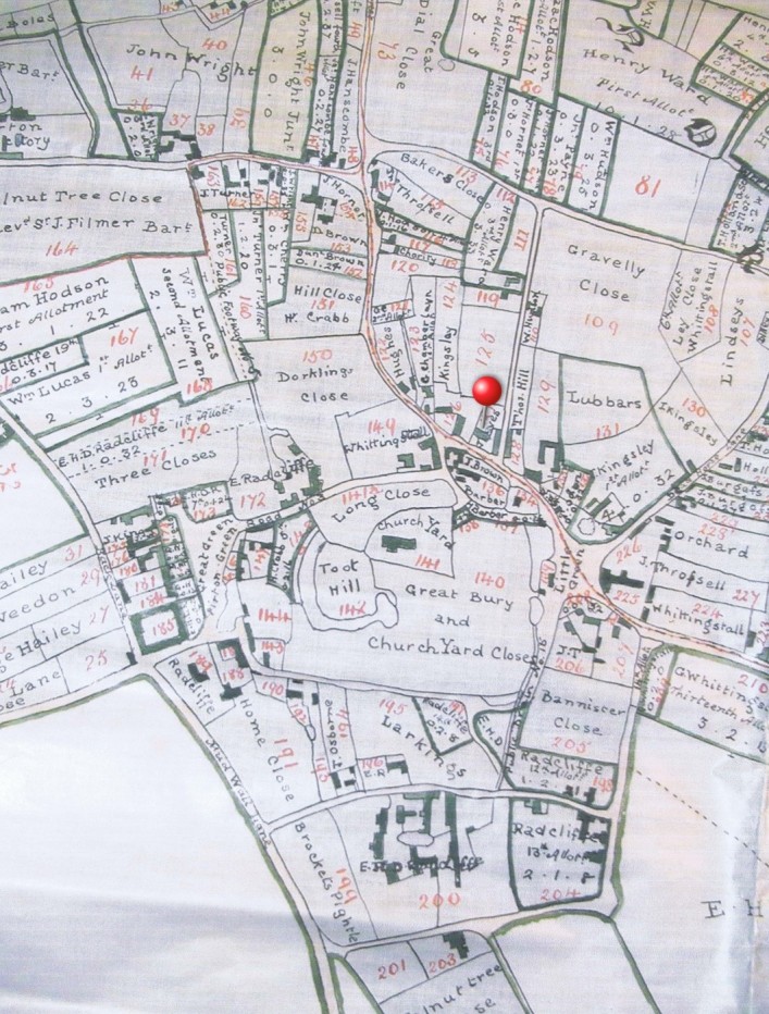 1818 Enclosure plan showing land ownership after land was exchanged.