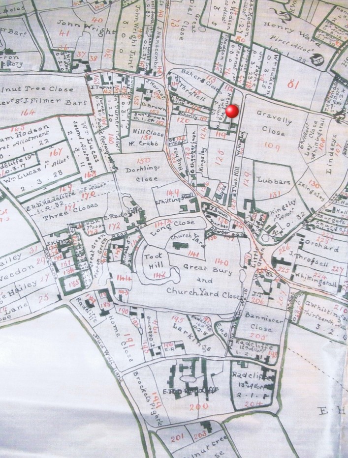 1818 Enclosure plan showing land ownership after land was exchanged.