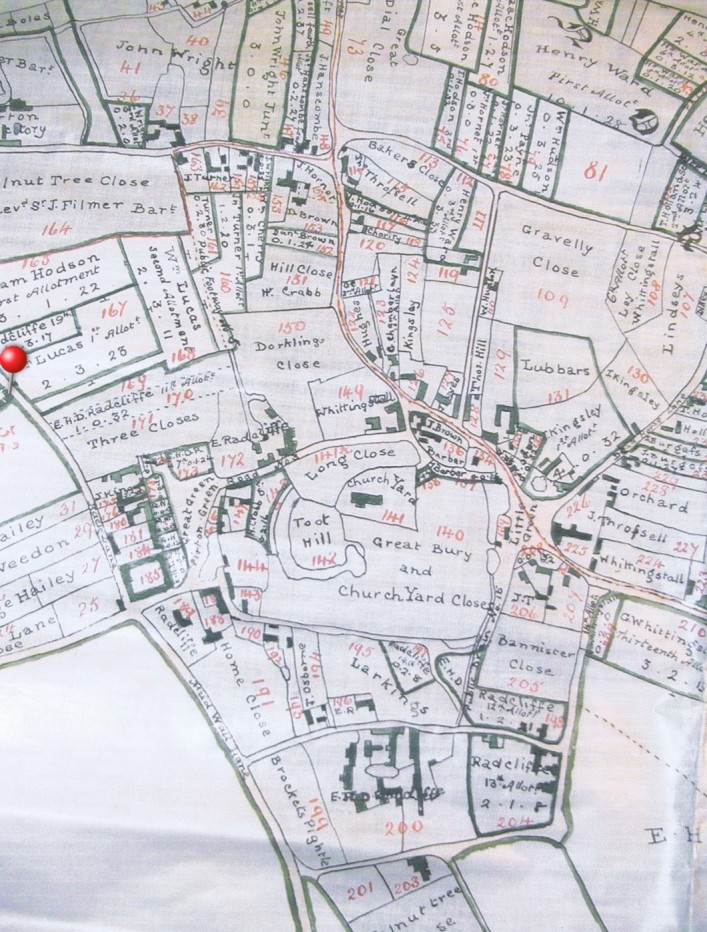 1818 Enclosure plan showing land ownership after land was exchanged.