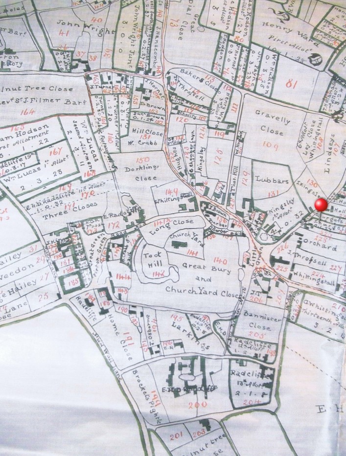 1818 Enclosure plan showing land ownership after land was exchanged.