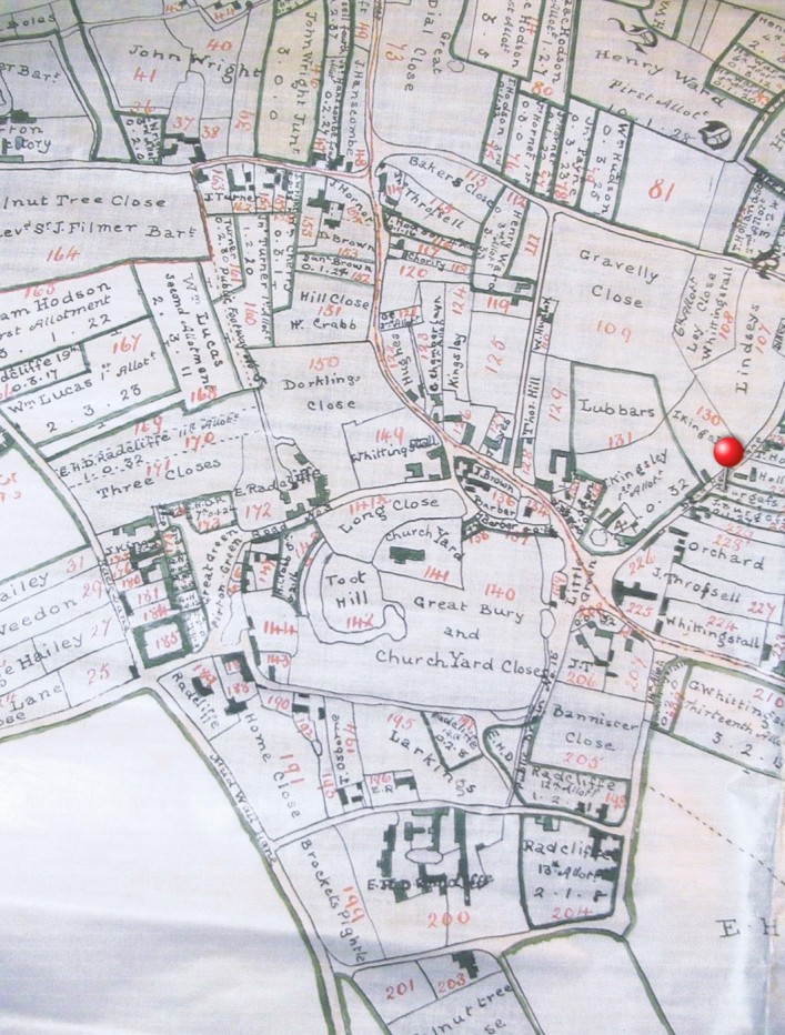 1818 Enclosure plan showing land ownership after land was exchanged.