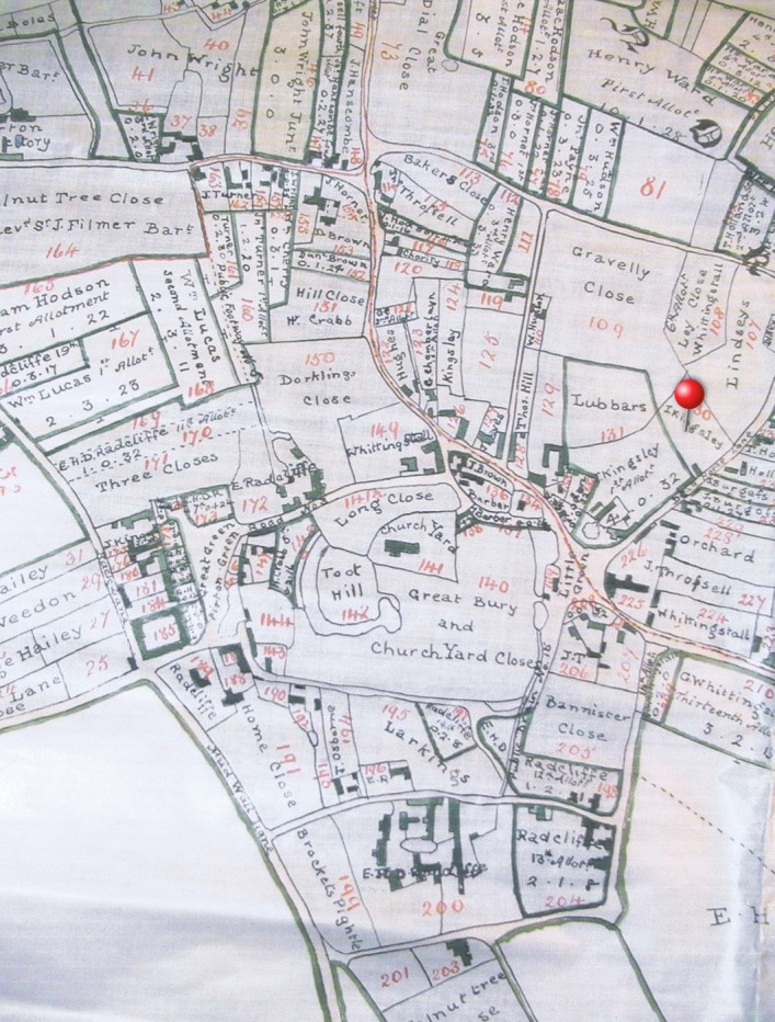 1818 Enclosure plan showing land ownership after land was exchanged.