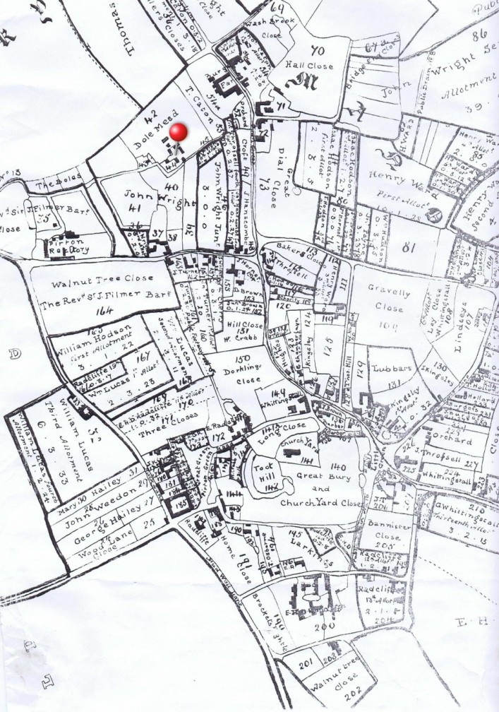  1818 Enclosure plan showing land ownership after land was exchanged.