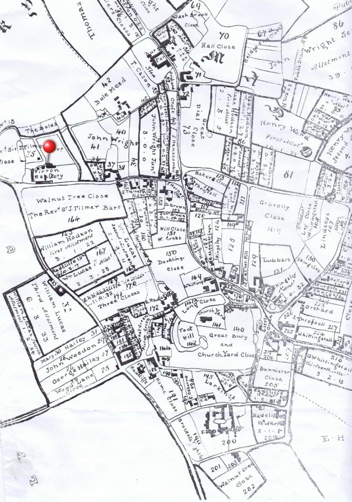 1818 Enclosure plan showing land ownership after land was exchanged.