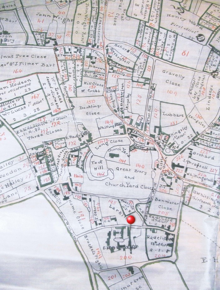 1818 Enclosure plan showing land ownership after land was exchanged.