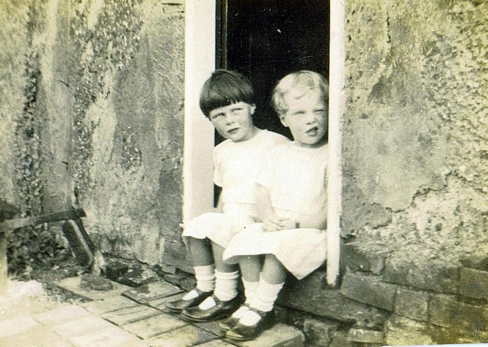 Nina and Clare on the step outside 3 Hillbank
