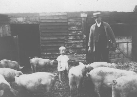 James Walker “Dad Jim” with his son Hubert at 28 Shillington Rd.