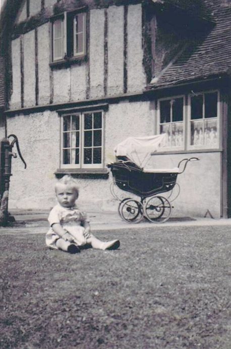 Stephen Lake outside his grandma’s [ Miriam Weedon ]house.